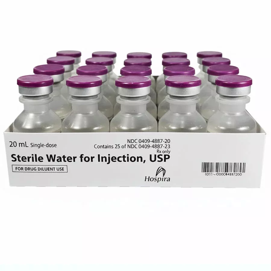 Sterile Water Injection 20 mL Single-Dose Vials by Hospira 25/Tray (Rx)