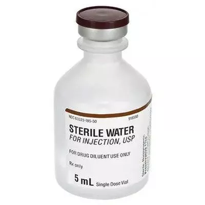 Sterile Water for Injection 5 mL Single Dose Vials, 25/Pack (Rx)