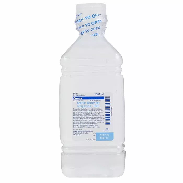 Sterile Water for Irrigation Solution by Baxter 1000 mL x 12/Case