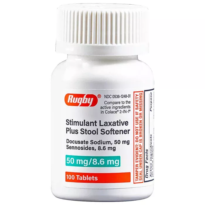 Stimulant Laxative Plus Stool Softener (Docusate Sodium with Sennosides) 100 Count