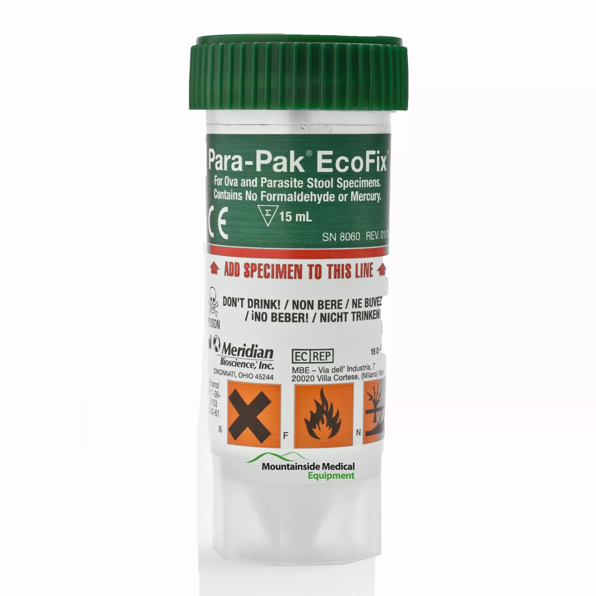 Stool Collection Enteric Plus Transport Vial System w/ pH Idicator, 20/pk