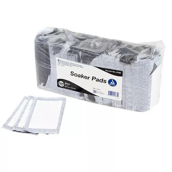 Tattoo Soaker Pads 4" x 7" Black 2000/Case