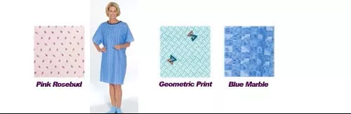 Tie-Back Adult Gown Geometric Print