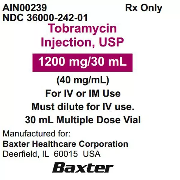 Tobramycin for Injection 1200mg/30mL Multiple Dose Vial 30 mL