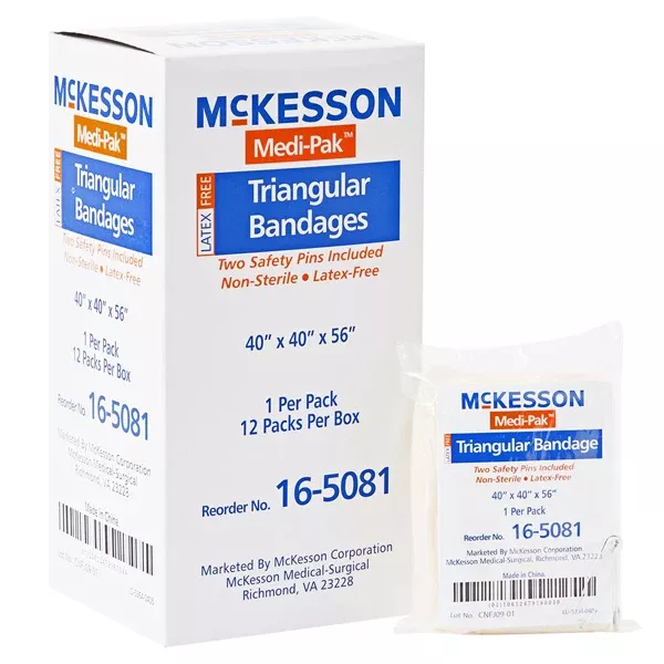 Triangular Bandage or Sling 40" x 40" x 56" Individually Packaged 12/Box
