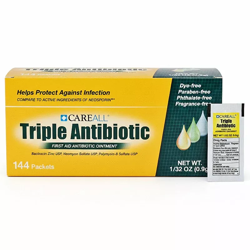 Triple Antibiotic Ointment Packets First Aid Wound Care Healing 144/Box