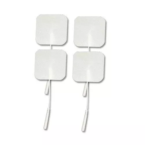 Value Pack: 4 White Foam EMS/TENS Square Pads, 2"x2