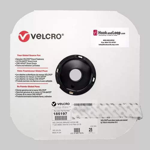 Velcro Brand Hook 1White Pressure Sensitive 25 yards