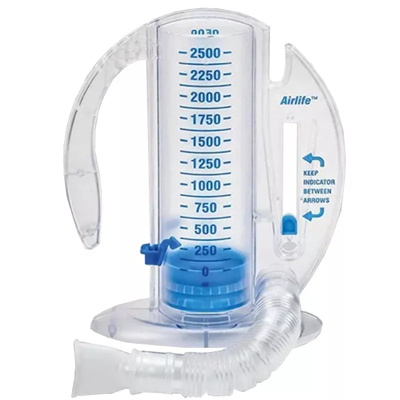 Volumetric Incentive Spirometer with One-Way Valve, Adult Size by AirLife 2500mL