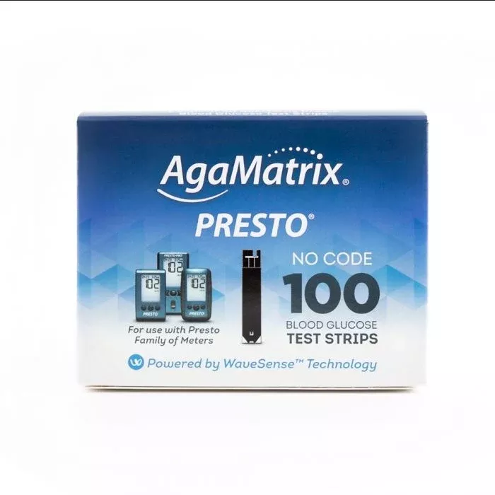 WaveSense Presto Blood Glucose Test Strips, 100 Count