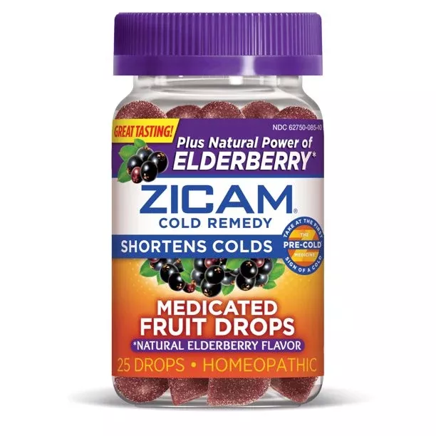 Zicam Cold Remedy Medicated Fruit Drops with Elderberry 25ct